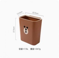 DDS - 家用廚房掛式垃圾桶（淺咖色7.5L【大開口/加厚材質】）#N221_013_027