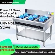 4-8 Burner  Commercial Free Standing 4 Open Burner Gas Stove 4 Pembakar Dapur Gas Terbuka 4 头火炉