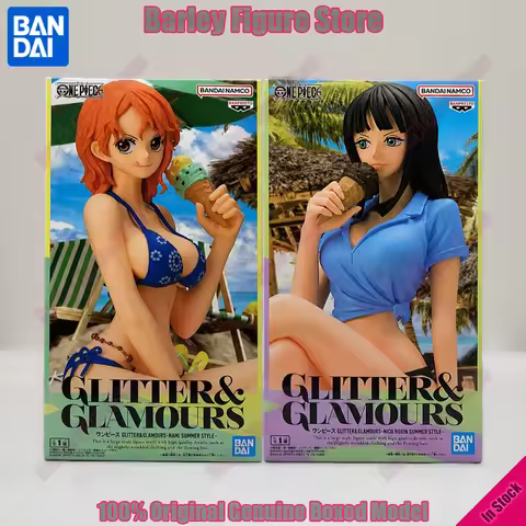 In Stock Original Banpresto One Piece GLITTER&GLAMOURS Nami Nico Robin 11cm Summer Style Anime Actio