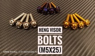 4PCS HENG VISOR BOLTS FOR YAMAHA AEROX NMAX ADV (M5X25MM WINDSHIELD BOLTS)