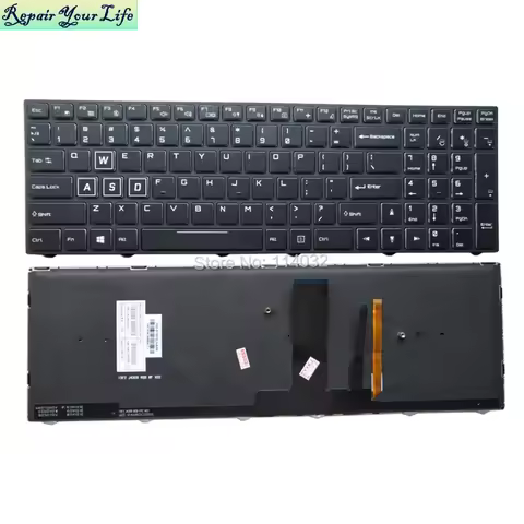 US RU Russia English RGB Backlit Keyboard For Clevo N850 N950 N857HK N857HJ P950ep Colorful light 6-