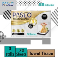 Tissue PASEO KITCHEN TISSUE KITCHEN TOWEL 3 ROLL 70 s PASEO CALORIE /