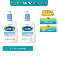CLEARANCE Cetaphil Gentle Skin Cleanser 500ml x 2 Bottles (TWIN) EXP:07/2026 [ Farmasi CS ]