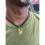 💪 Lord Hanuman Bajrangbali Ji Jai Hanuman Gold-Tone Pendant with Black Sacred String 💪