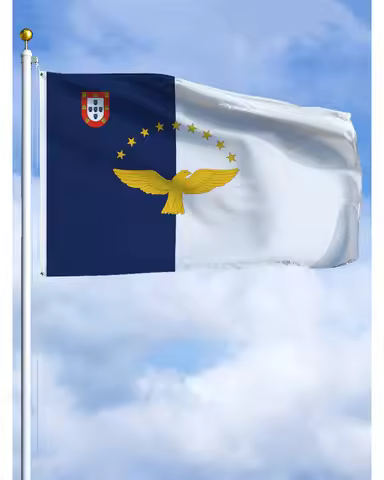 3×5Ft Azores Emblem Flag Polyester Printed Banner Tapestry For Decor