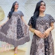 Daster jumbo model payung sogan baju batik pekalongan monocrom size besar lengan pendek tumpuk busui