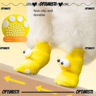 OPTIMISTIVF 4pcs Cats Anti-Slip Shoes,  Protector Cover Cute Big Eyes Dog Socks, Funny Puppy Shoes P