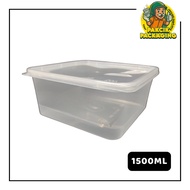 Square Plastic Food Container with Lids MW-SQ1500 [50pcs]1500ML -Bekas Makanan Plastik Petak | Micro
