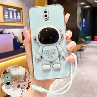 Case for Oppo F1S Oppo F11 Oppo F11pro Oppo F9/F9 PRO Oppo k3 Oppo F7 Oppo F5 electroplating astronaut with stand silicone straight edge mobile phone case