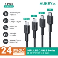 KABEL DATA TYPE C Kabel Aukey CB-CD37 USB C To C 3A - 500867 GARANSI 24 BULAN