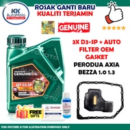 3 Botol ATF D3-SP Lubetech All Perodua Axia Bezza 1.0 1.3 & ATF Filter Gasket Auto Gear Transmission