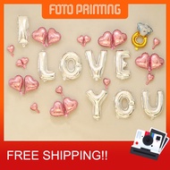 [Ready Stock] Aluminium Foil “I LOVE YOU” Ballon