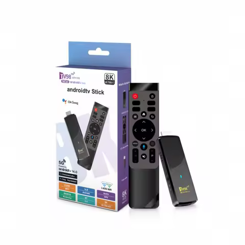 New TV Stick Android14 Smart Media Player RK3518 Quad Core Chip HD 8K 4K TV98 ATV X10 Dual Wifi 5G 4