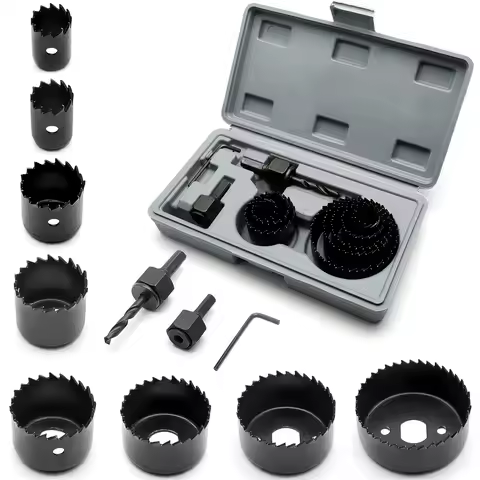 11pcs/set, Woodworking Hole Saw Kit, 19mm-64mm(3/4" to 2-1/2") Hole Opener Drill Bit Set, for Wood, 