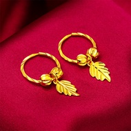 Original 916 gold Women's Maple Leaf Earrings Fashion Women's Bead Earrings Earring Jewelry Accessories Jewelry Gifts Hypallergic