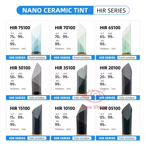 1mX5m VLT05%-75% Ultra High Definition 2ply Window Film Auto Car Tinted Film IRR99% Solar Protection