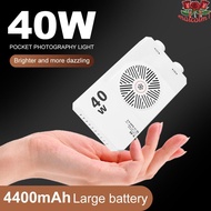 MALCOLM1 RGB LED Camera Light, 40W 2800-9000K Mini LED Video Lamp, Multi-functional 4400mAh Battery 