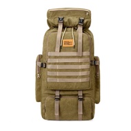 80L ยุทธวิธีทหารกระเป๋าเป้สะพายหลังเดินป่าตั้งแคมป์หลายช่อง R Ucksacks ระบายอากาศผ้าใบท่องเที่ยวปีนเขากระเป๋า