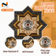 ornamen lampu plafon PVC GB 02 ukuran 50x50 cm bahan premium model terbaru