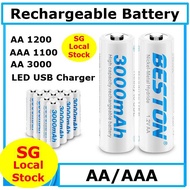 Beston AA AAA Rechargeable Battery Ni-MH LED USB Charger