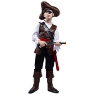 NEW Halloween Costume Boys Pirate Cosplay Pirate Captain Jack Sparrow  Purim Christmas Party Luxury 