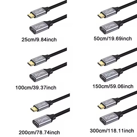 31BA PD 100W USB C Extension Cable Type C3.1 Gen 2 Male to Female Extender Data Cord for Cellphone L