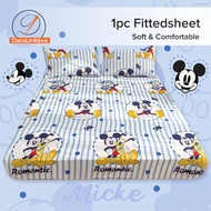 Dansunreve 2in1/3in1 Fitted Bedsheet Sets Disney Fitted Bedsheets Cute Cartoon Pooh Winnie Stitch Mickey Mattress Protector Queen Single King Size