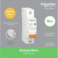 MCB 4A SCHNEIDER HIJAU DOMAE / MCB SNEIDER 4 AMPERE 1 PHASE 100%