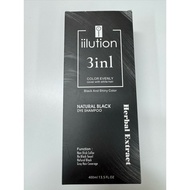 iilution 3in1 Herbal Extract Dye Shampoo 400ml (Black Colour)
