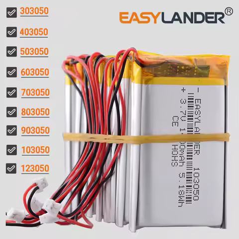 10Pcs/Lot JST1.25 2P 3.7V 1400mAh 103050 Li-Polymer Battery Lipo Batteries 303050 403050 503050 6030
