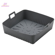 23cm/9Inch Square Large Silicone Air Fryer Liners Mold for  Air Fryer 6-8QT Reusable Airfryer Oven B