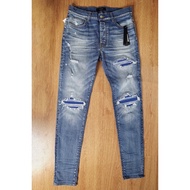 Amiri Mens Blue Ultra Suede 70s Indigo Mx1 Jeans W31  ของแท้ มือ 1 พร้อมป้าย