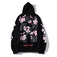 Hiphoppie Global warming off white hoodies colorful Blooming flowers hooded