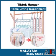 Laundry 👕 Penggantung Baju TikTok Multi-Functional Magic Clothes Hanger Home Closet Holder Nine-Hole