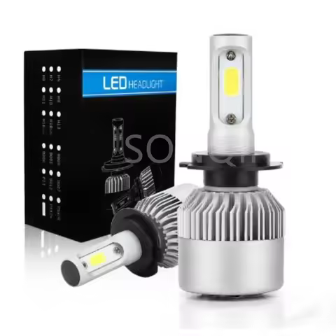 2X S2 C6 H1 H3 Led Headlight Bulbs H7 LED Car Lights H4 880 H11 HB3 9005 HB4 9006 H13 6000K 72W 12V 