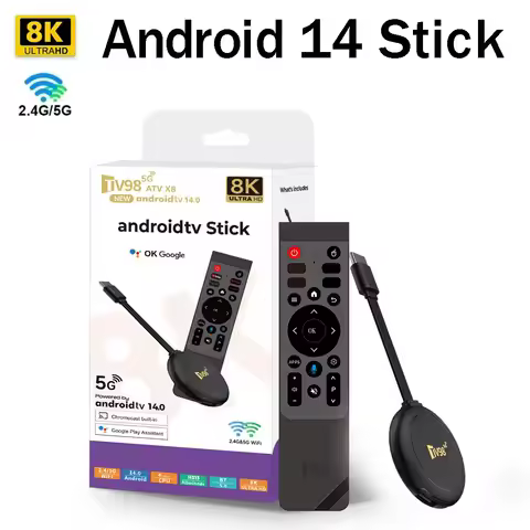 Android TV Stick Allwinner H313 TV98 PK H96 Max 4G Wifi 5G Wifi6 Dual band 8GB 128GB HD 8K 4K 3D HDR