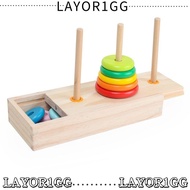LAYOR1GG Hanoi Tower, Classic Design Wooden Material Rainbow Stacking Games, Fine Motor Training Wit