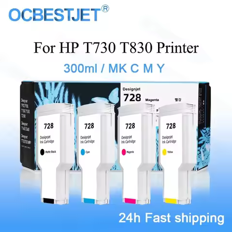 Ocbestjet For HP 728 728XL Compatible Ink Cartridge For HP DesignJet T730 T830 With Full Ink F9J68A 