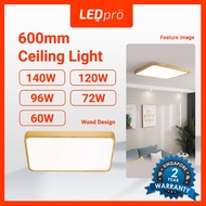 LED PRO LED Ceiling Light 600MM 60W/72W/96W/120W/140WTri-tone Rectangle Wood Frame kitchen Living Ro
