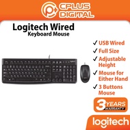 Logitech Wired Keyboard and Mouse Combo Full Size Adjustable Height 3 Buttons MK120