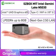 SZBOX M1T Mini PC Intel N5030 8GB RAM 2.5G LAN i226 WiFi6 BT5.1 Dual Band 9560 4K Mini HDMI Micro De