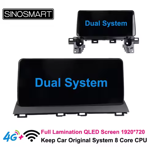 SINOSMART 10.25'' Android Dual System Screen for Mazda 3 (Mazda3) Axela 2014–18 BM BN Keep OEM Syste