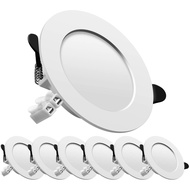 LED recessed Ceiling Light,7W Downlights 700LM Warm White 2700K,Set of 6 spotlights,Cut Φ75-95MM,AC175~265V,Round Alumin