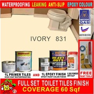 FULL SET Epoxy Floor Coating [FREE Painting Tool Set] 1L - 831 Ivory • Package A