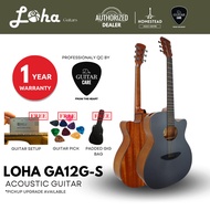 Loha GA12G-S Acoustic Guitar Student Guitar, Guitar Setup with plug-in/ Gitar Akustik