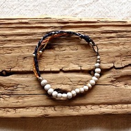 ハーフ三連ブレスレット/藍/橙/山吹色