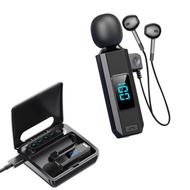 ZAN พร้อมไมโครโฟน หูฟังแบบหนีบที่คอ โทร HD 5.5บลูทูธ หูฟังเอียร์บัดไร้สาย พร้อมกล่องชาร์จ ชุดหูฟังหู