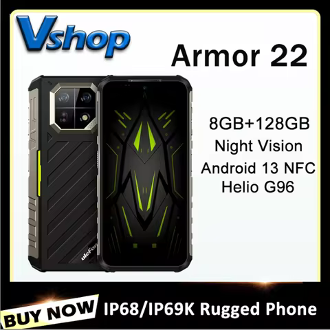 Ulefone Armor 22 8GB+128GB IP68/IP69K Rugged Phone Android 13 6.58“ MTK Helio G96 64MP 4G NFC Smartp