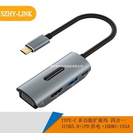 type-c Turn hdmi+vga+pd+3.0hub Hub Adapter USB-C/TYPE-C Docking station4Combination1