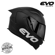EVO Gt-Pro Plain Dual Visor Full Face Helmet With Free Clear Lens